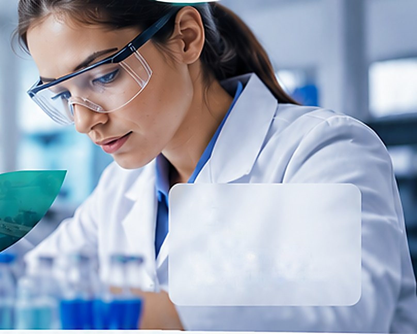 Científica revisando muestras en un laboratorio